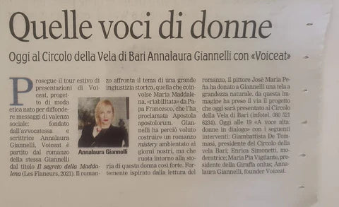 Quelle voci di donne -  "Gazzetta del Mezzogiorno" 03 luglio 2023